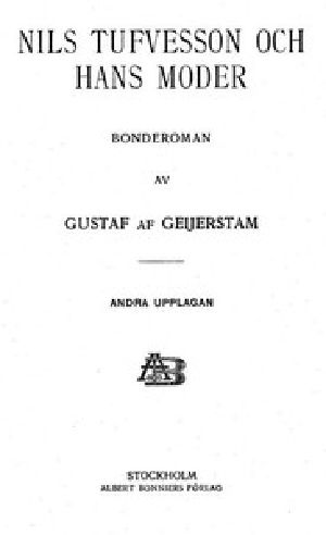 [Gutenberg 49720] • Nils Tufvesson och hans moder: Bonderoman